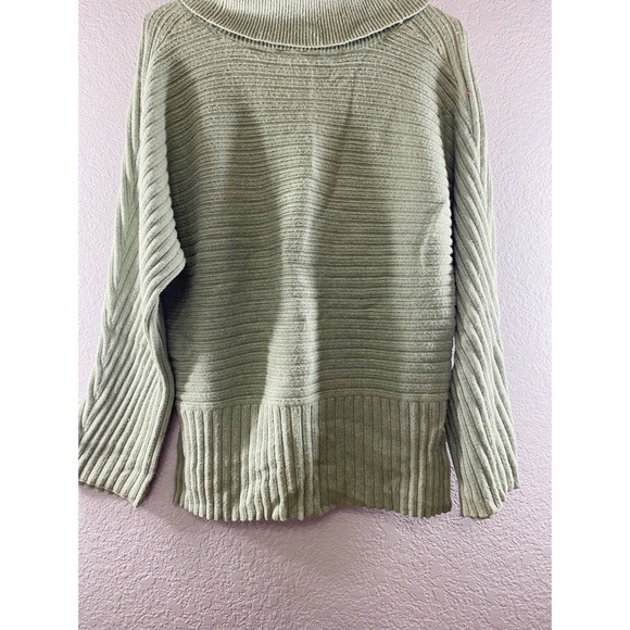 Anthropologie Moth Ribbed Turtleneck Knit Green Sweater - Picture 13 of 13